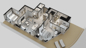 Crystal Cruises-Crystal Endeavor-schip-Cruiseschip-Categorie OS-Owners Suite-diagram