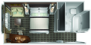 Crystal Cruises-Crystal Serenity-schip-Cruiseschip-Categorie C1-C2-C3-Deluxe Buitenhut-diagram