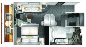 Crystal Cruises-Crystal Serenity-schip-Cruiseschip-Categorie PH-Penthouse-diagram