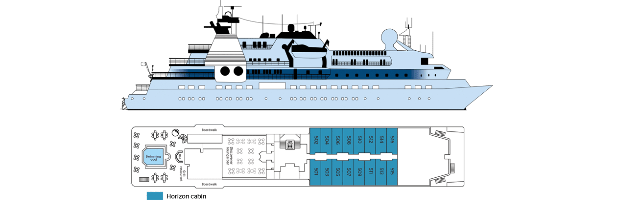 Cruiseschip-CroisiEurope-La Belle des Oceans-Cruise-Dekkenplan-dek 5