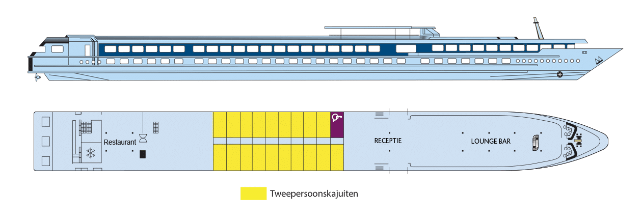 Rivierschip-CroisiEurope-MS Van Gogh-Cruise-Dekkenplan-Bovendek