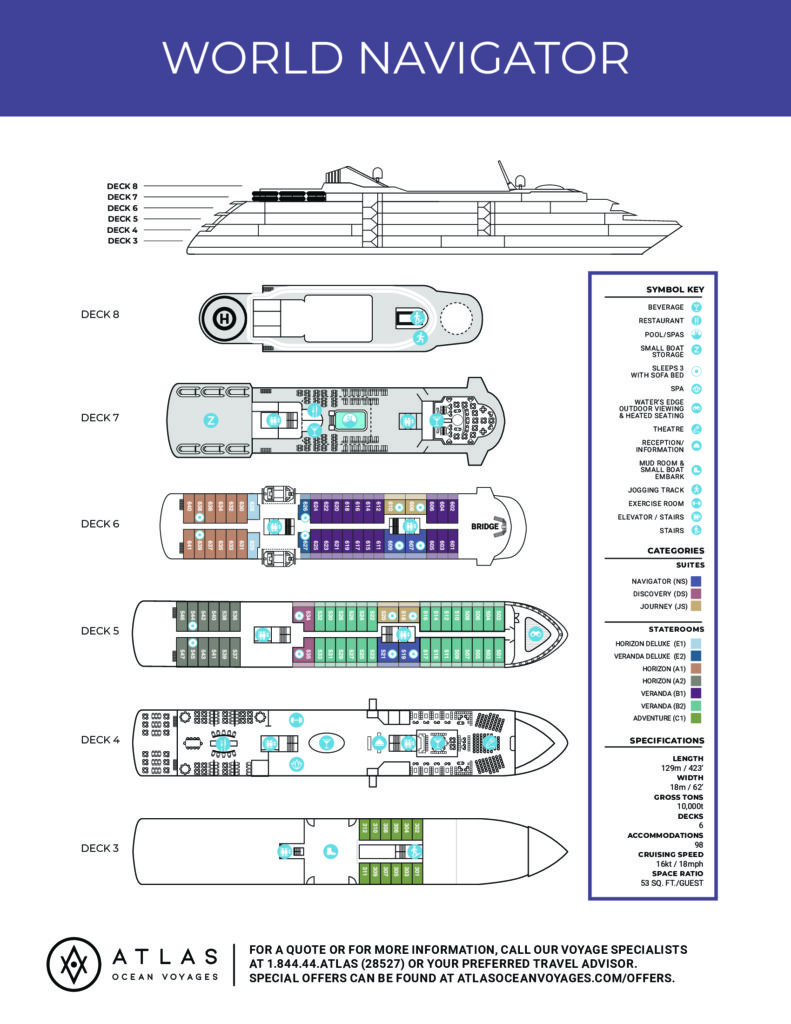 Atlas Ocean Voyage-Cruiseschip-Cruises-Dekkenplan