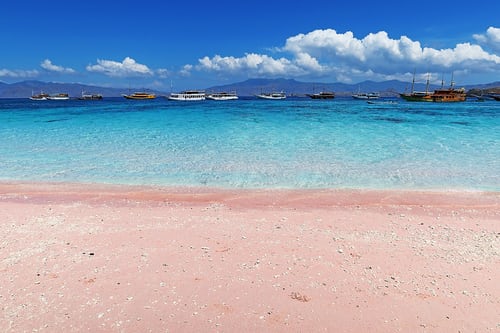 Indonesie-pink-beach-komodo-strand-zee